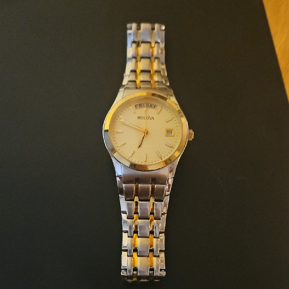 Bulova Classic Surveyor Gold and Silver Men's Watch 98C60
